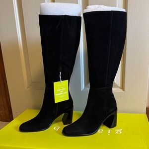 Gianni Bini Chased Oiled Suede Square Toed Tall Boots